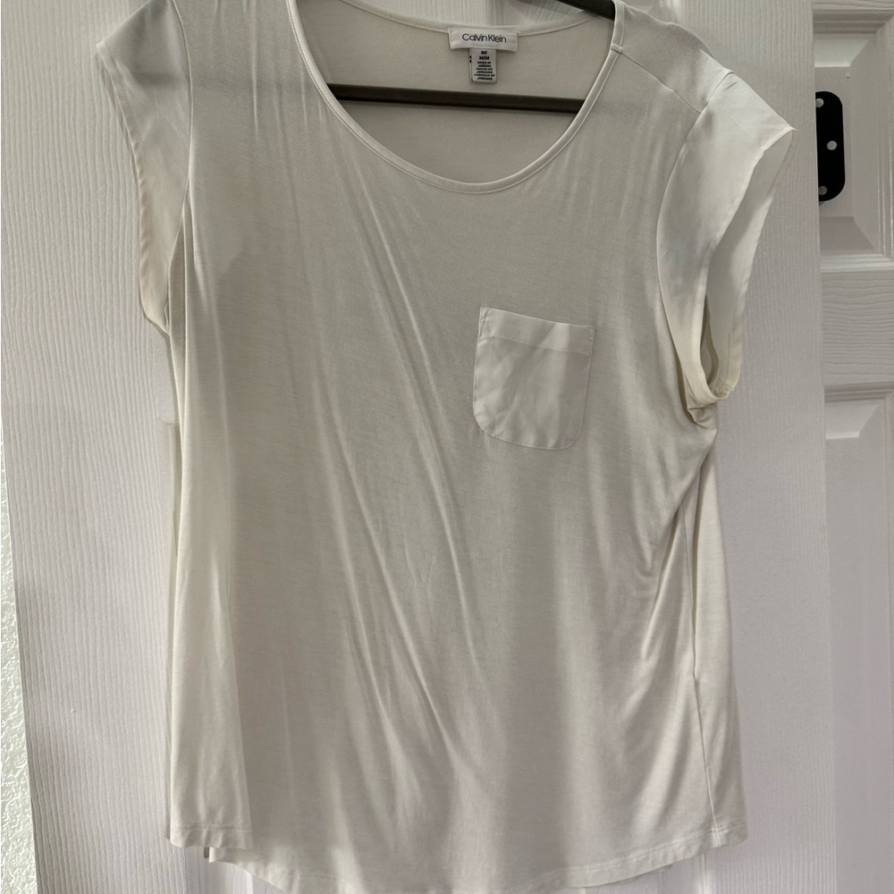 Calvin Klein Women's White Short Sleeve Tee
